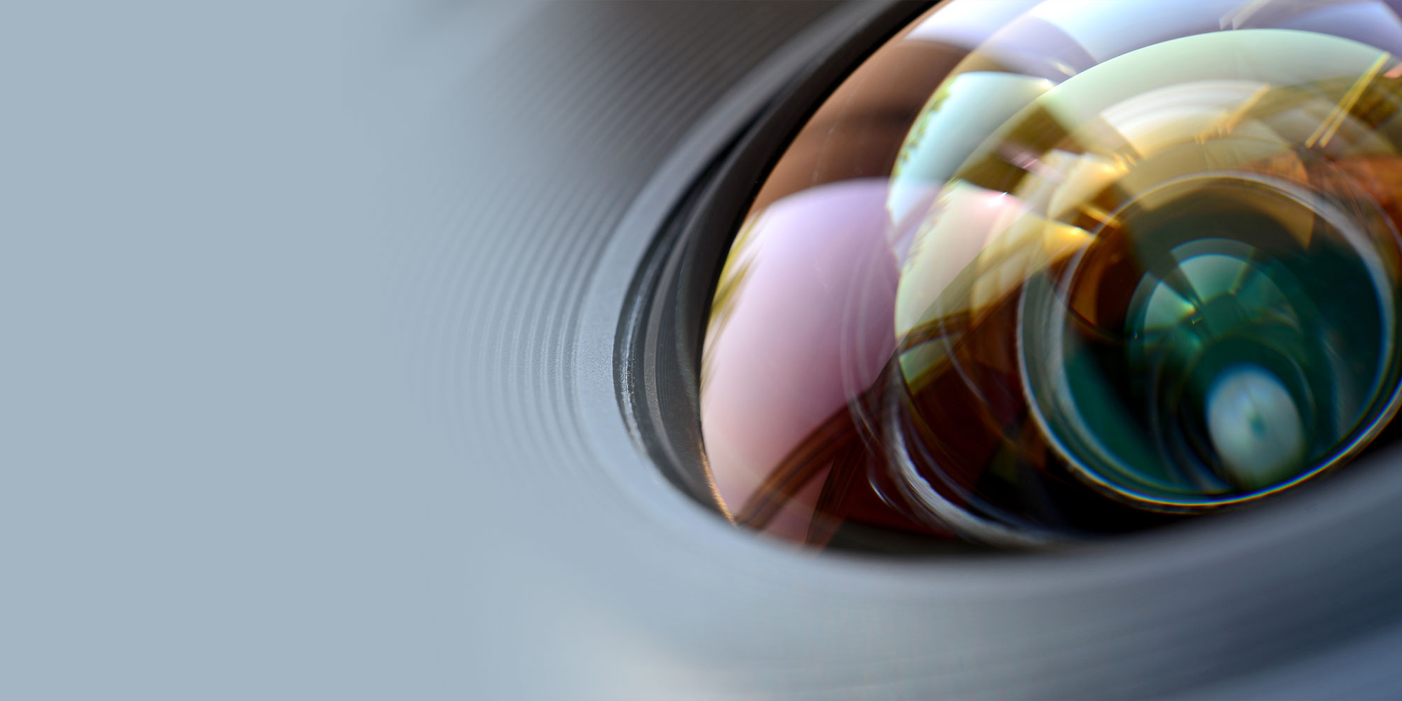 close up of video camera lens